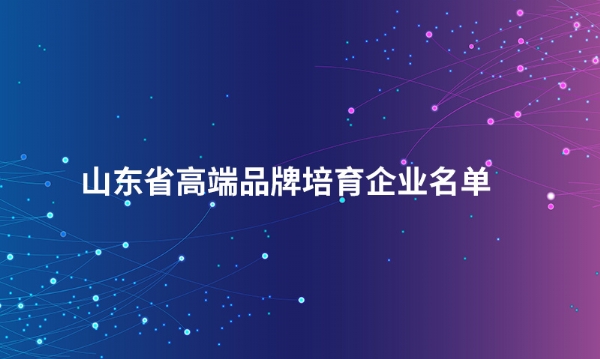 山东乐动在线股份有限公司入选“山东省高端品牌培育企业名单”